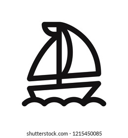 The sail boat vector icon. Sailing ship,yacht symbol