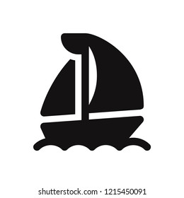 The sail boat vector icon. Sailing ship,yacht symbol