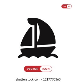 The sail boat vector icon. Sailing ship,yacht symbol