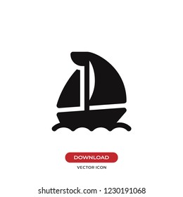 The sail boat vector icon. Sailing ship,yacht symbol