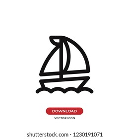 The sail boat vector icon. Sailing ship,yacht symbol