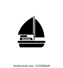 sail boat vector icon. transportation and vehicle icon solid style. perfect use for icon, logo, illustration, website, and more. icon design solid style