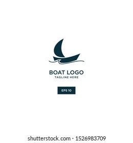Sail Boat vector logo concept, travel logo template 