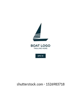Sail Boat vector logo concept, travel logo template 