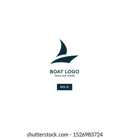 Sail Boat vector logo concept, travel logo template 