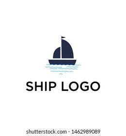 Sail boat - vector logo template concept illustration. Ship sign. Design element.