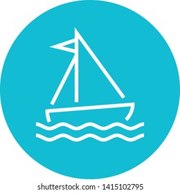 Sail Boat Voyage Outline Icon