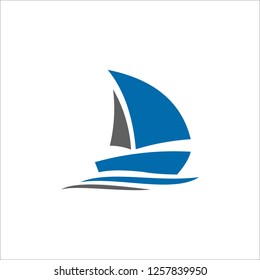 Sail Boat Waves Logo