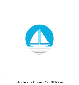 Sail Boat Waves Logo