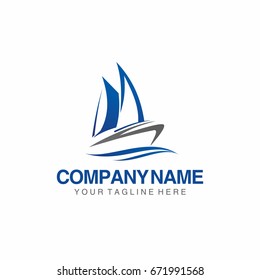 Sail Boat Yacht Template logo