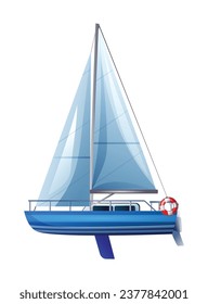 Sail boat or yacht vector illustration isolated on white background