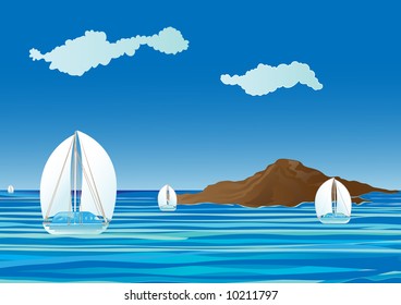 sail boats on the sea