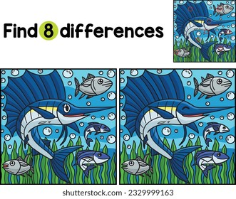 Sail Fish Animal Find The Differences