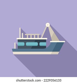Vector plano con icono de barco de vela. Barco marino. Buque marino