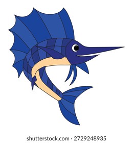 Peces de vela aislados sobre fondo blanco
