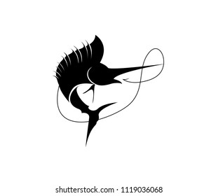 Sail fish logo design template