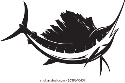 Sail Fish Side View Illustration Symbol