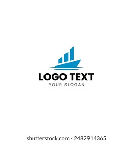 Sail Graph Logo Design Vector