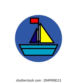 sail icon with circle colour. 