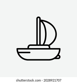  sail icon, isolated travel outline icon in light grey background, perfect for website, blog, logo, graphic design, social media, UI, mobile app, EPS 10 vector illustration