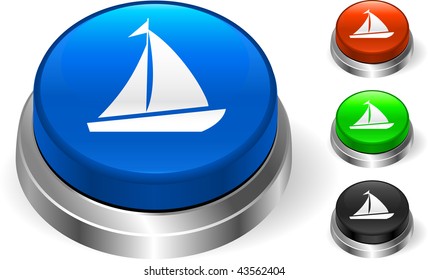 Sail Icon on Internet Button Original Vector Illustration Three Dimensional Buttons