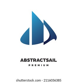 Sail logo concept with shape like mountain or triangle logo concept with elegant and abstract style