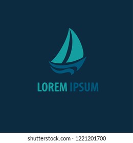 sail logo,dark blue color.vector design.