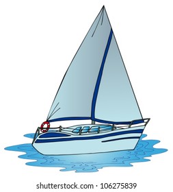 Sail on water - vector illustration.