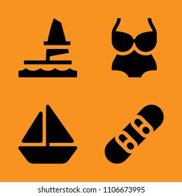 sail, set, ship and trip icons set. Vector illustration for web and design