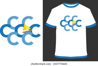 SAIL THE SEVEN CS - vector design illustration, it can use for label, logo, sign, sticker for printing for the family t-shirt.