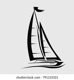 SAIL SHIP, BOAT, SEA , VECTOR