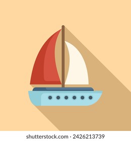 Sail ship icon flat vector. Retirement travel person. Pension time