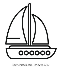 Sail ship icon outline vector. Retirement travel person. Pension time