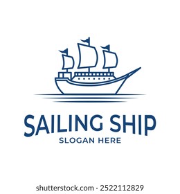 sail ship logo design concept idea pirate old template