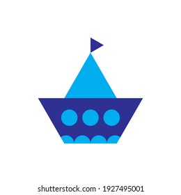 Sail ship logo design vector