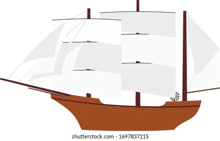 Sail Ship sailing with the wind