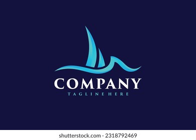 Seeschiff Wellen blaues Logo