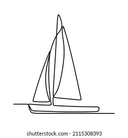 sail soil oneline continuous single line art handdrawn