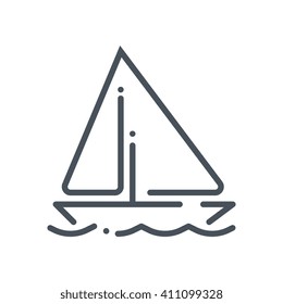 Sail, Summer holiday, retirement icon suitable for info graphics, websites and print media and  interfaces. Hand drawn style, line vector icon.