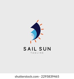 sail sun logo vector illustration design