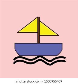 sail vector on pink background