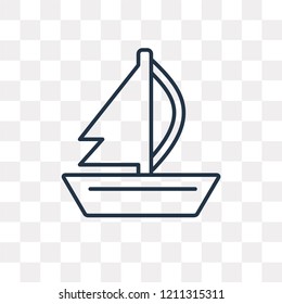 Sail vector outline icon isolated on transparent background, high quality linear Sail transparency concept can be used web and mobile