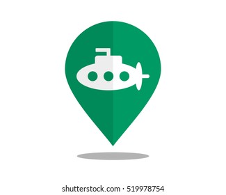 sail vehicle marker pin path image vector icon logo