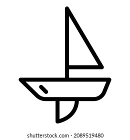Sail Vessel Flat Icon Isolated On White Background