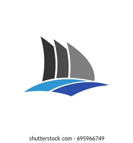 Sail and Wave Logo Design