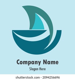 sail wave logo vector illustration design