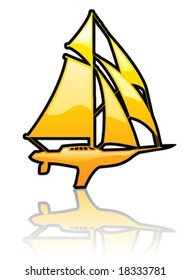 Sail Yacht Button glossy webstyle