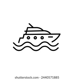 Sail yacht icon. Isolated vector image