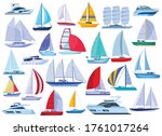 Sail yacht vector cartoon set icon. Vector illustration sailboat on white background. Isolated cartoon set icon sail yacht.