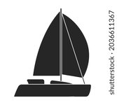 Sail yacht vector icon.Black vector icon isolated on white background sail yacht.